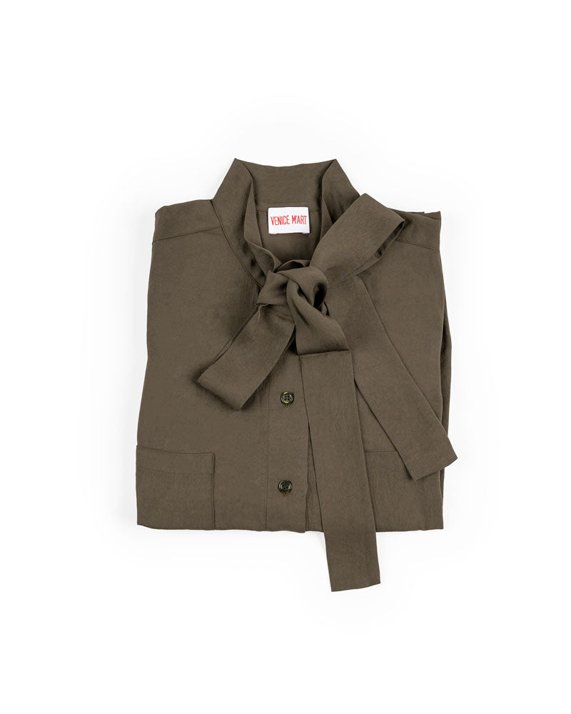 ribbon blouse in smooth viscose