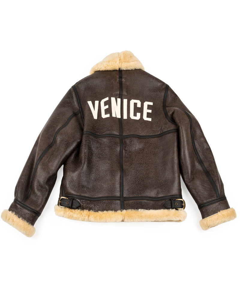Venice M'Art Leather Bomber Jacket
