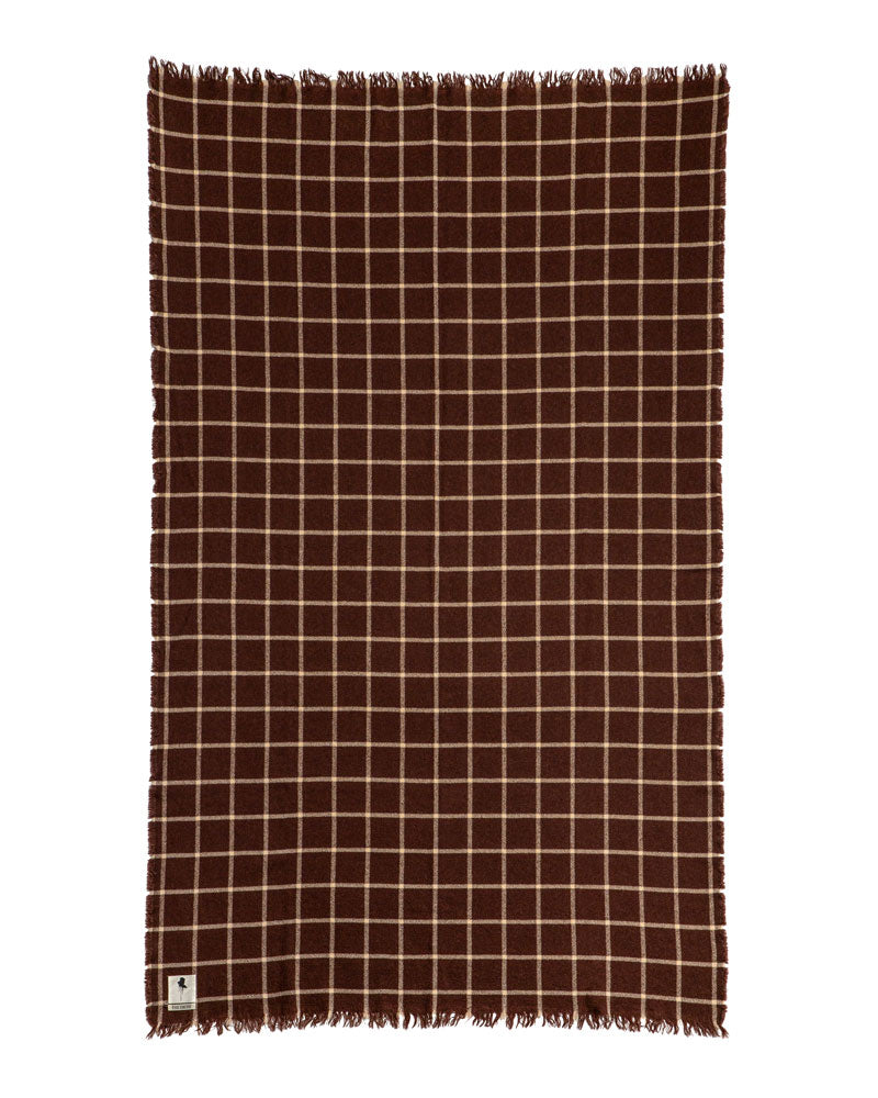 NATURAL BROWN CHECKERED BLANKET