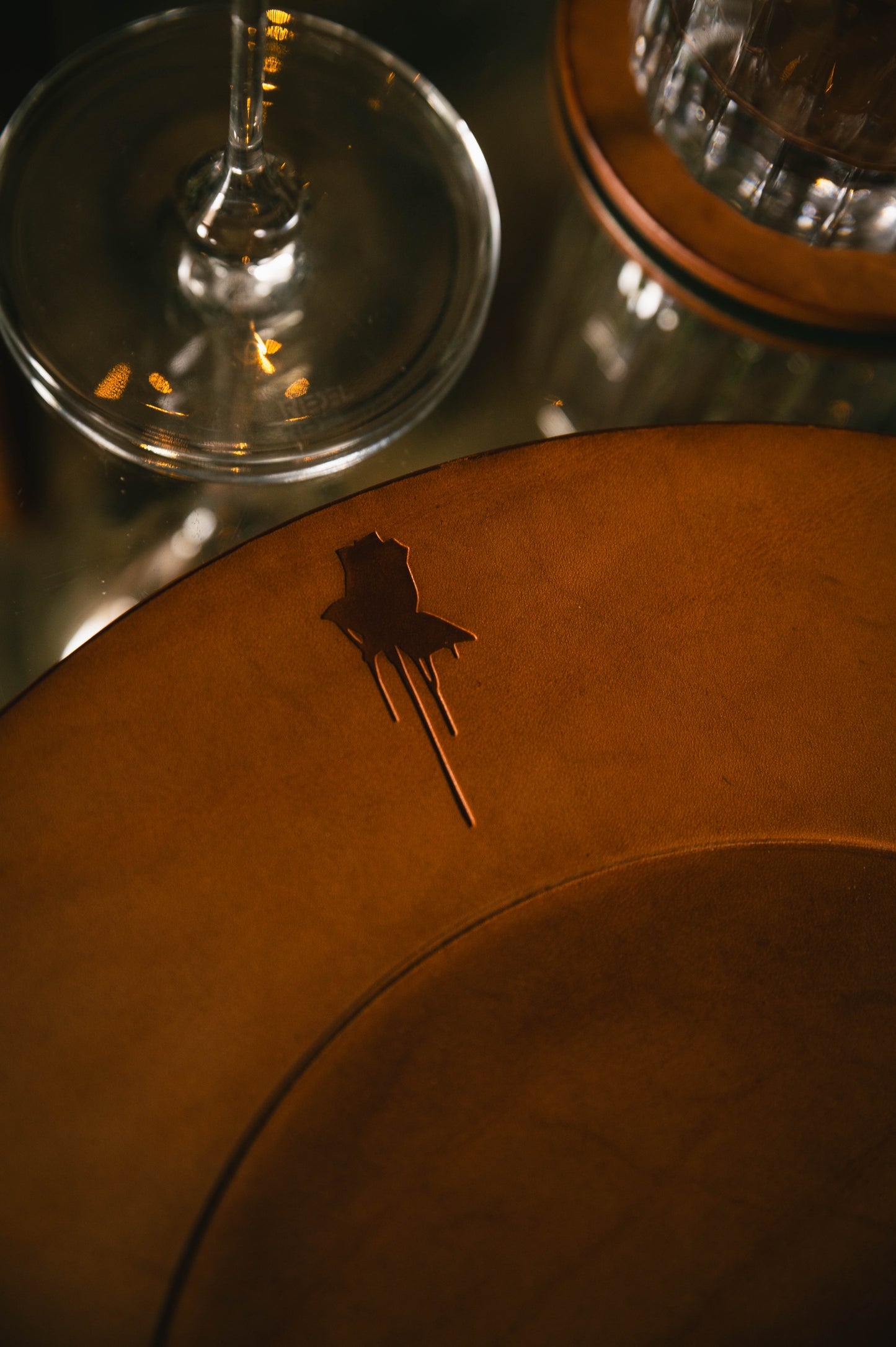 Matte Natural Leather Charger Plate
