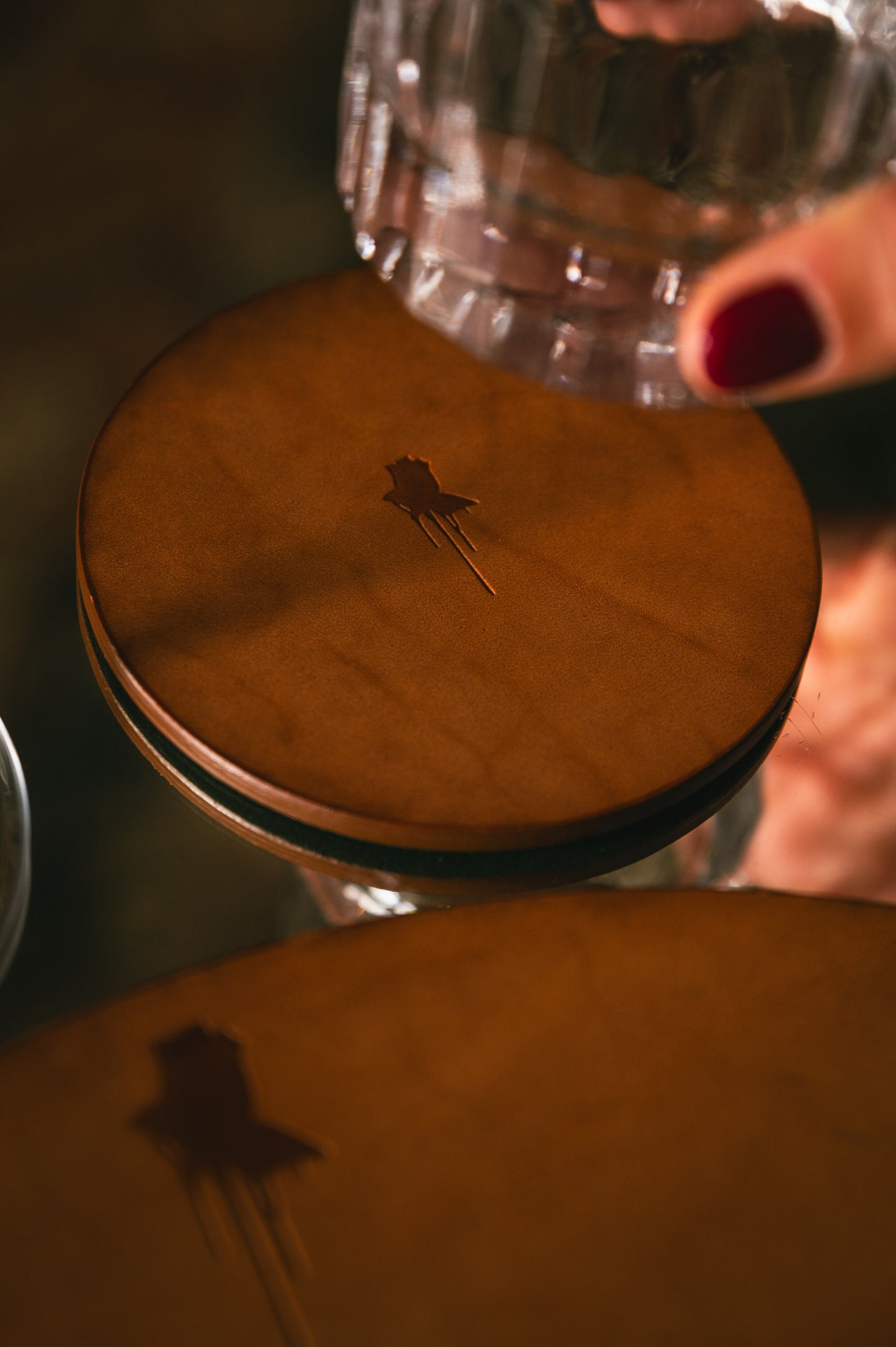 Matte Natural leather Coaster