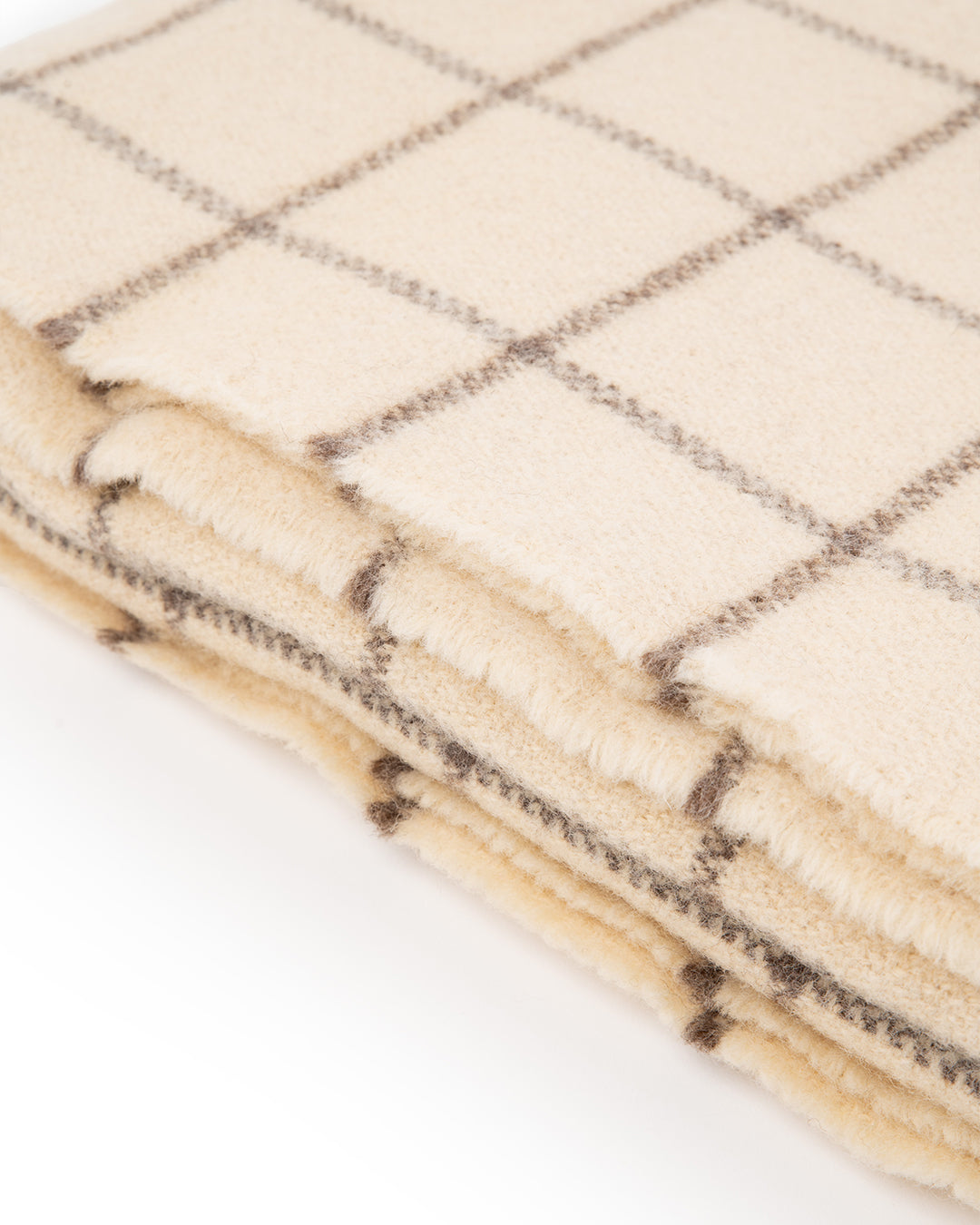NATURAL CHECKERED BLANKET