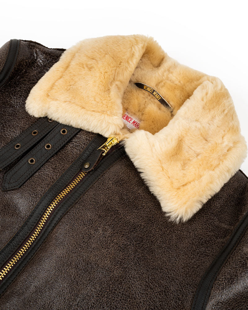 Venice M'Art Leather Bomber Jacket