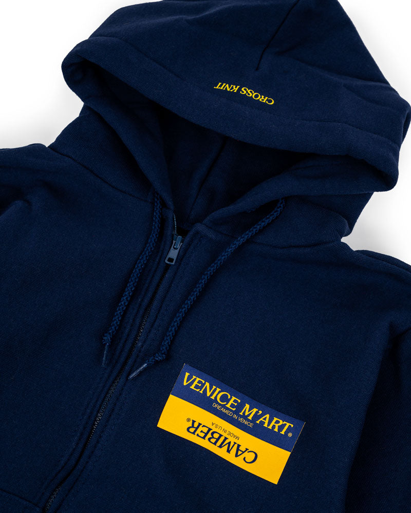 VENICE M'ART CROSS KNIT ZIP HOODIE