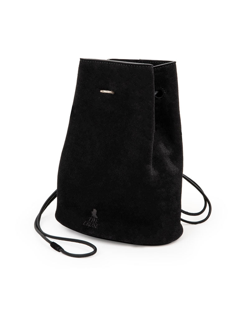 BLACK SUEDE BUCKET BAG