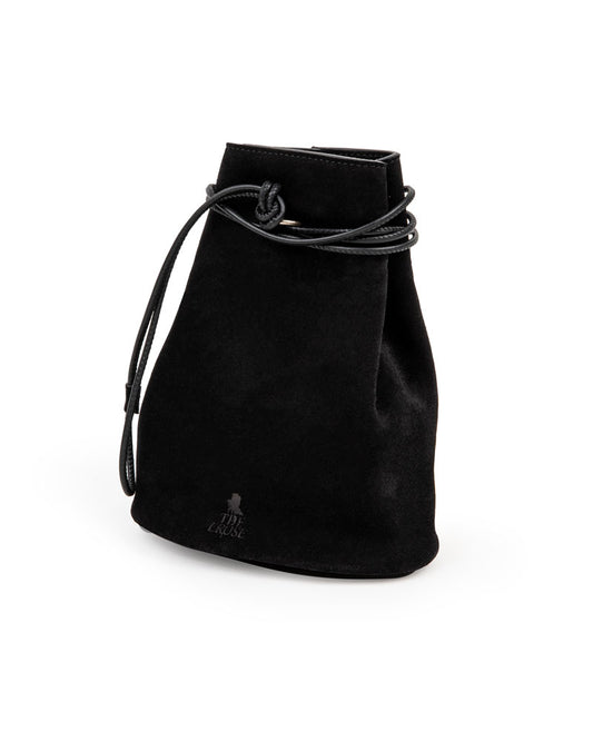 BLACK SUEDE BUCKET BAG