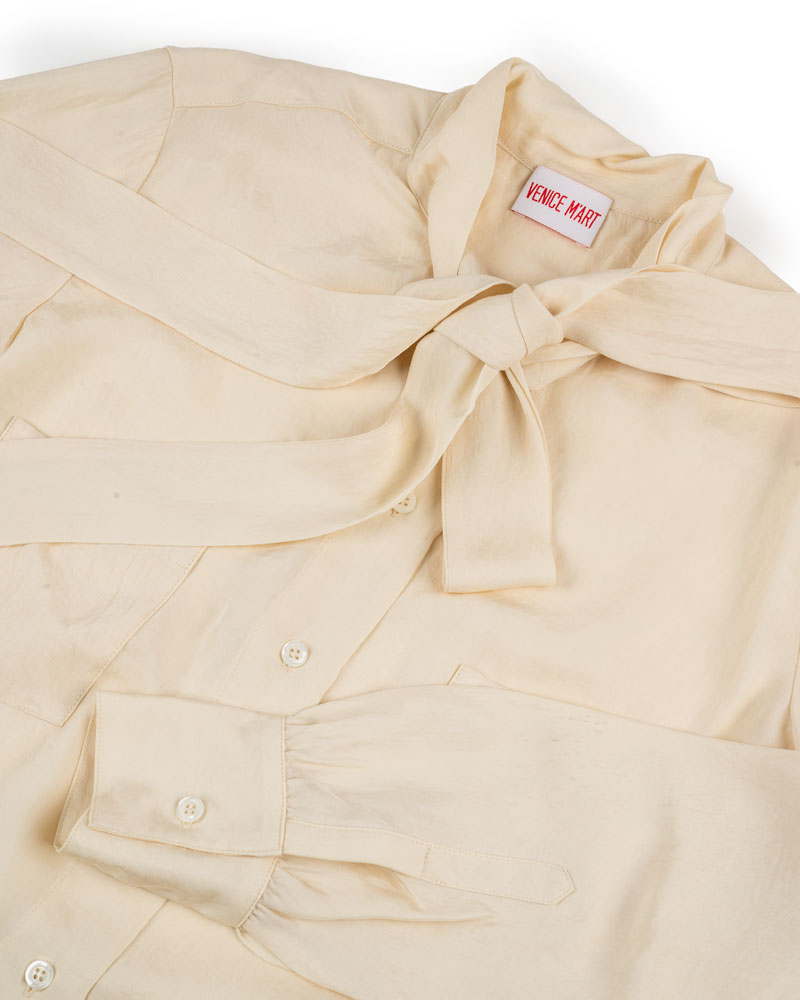 ribbon blouse in smooth viscose