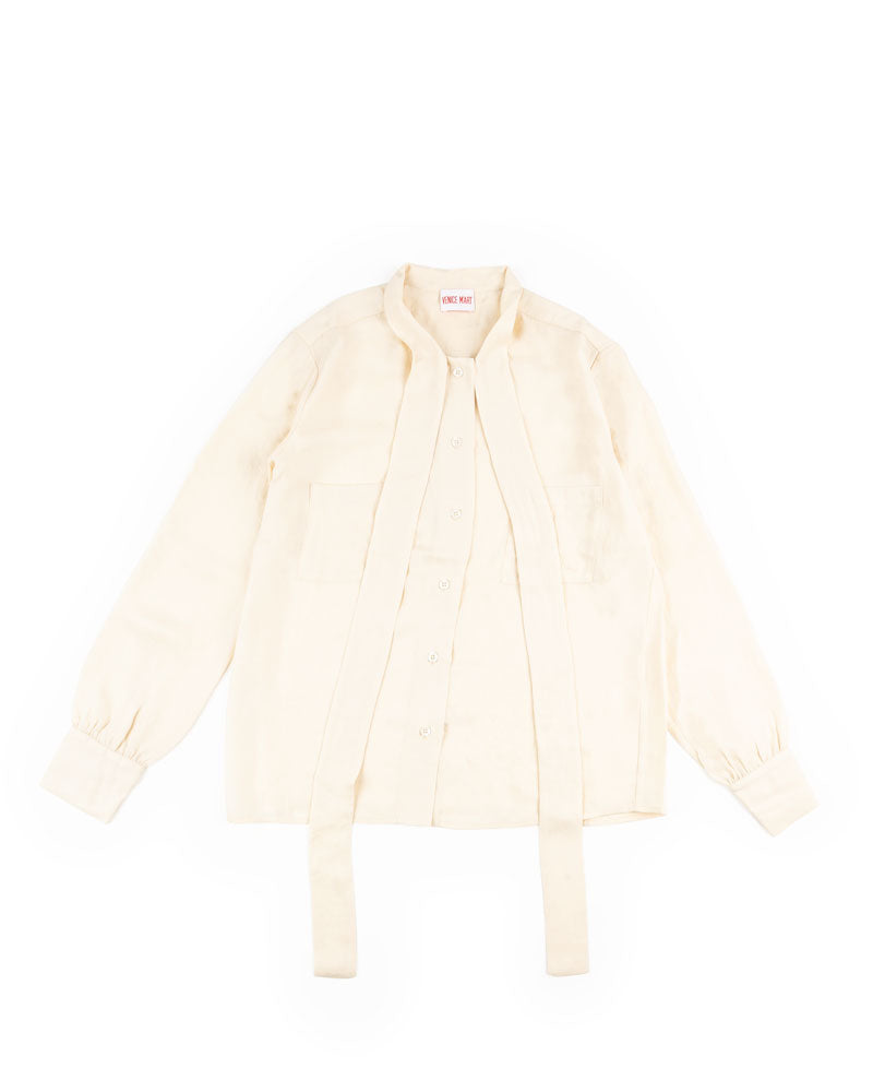 ribbon blouse in smooth viscose